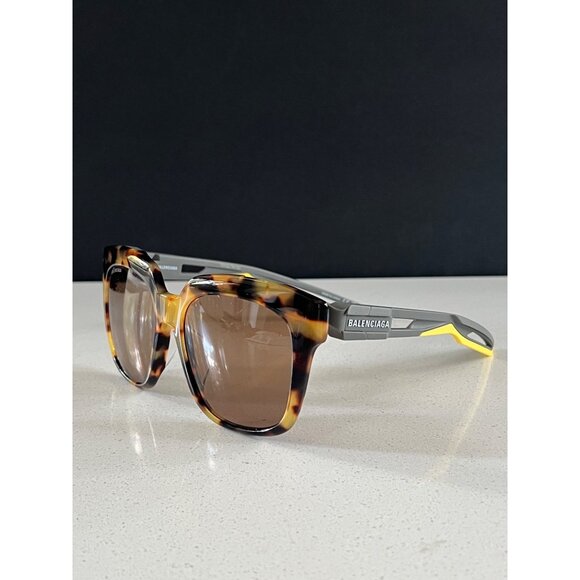BALENCIAGA Core 54MM tortoiseshell brown Square Sunglasses - Picture 1 of 9